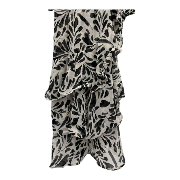 Alexis Beautiful One Shoulder Printed Dress with Side Slit and Tiered Ruffles - Picture 10 of 15